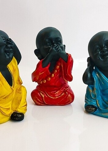 3lü buddha heykel meditasyon buddha