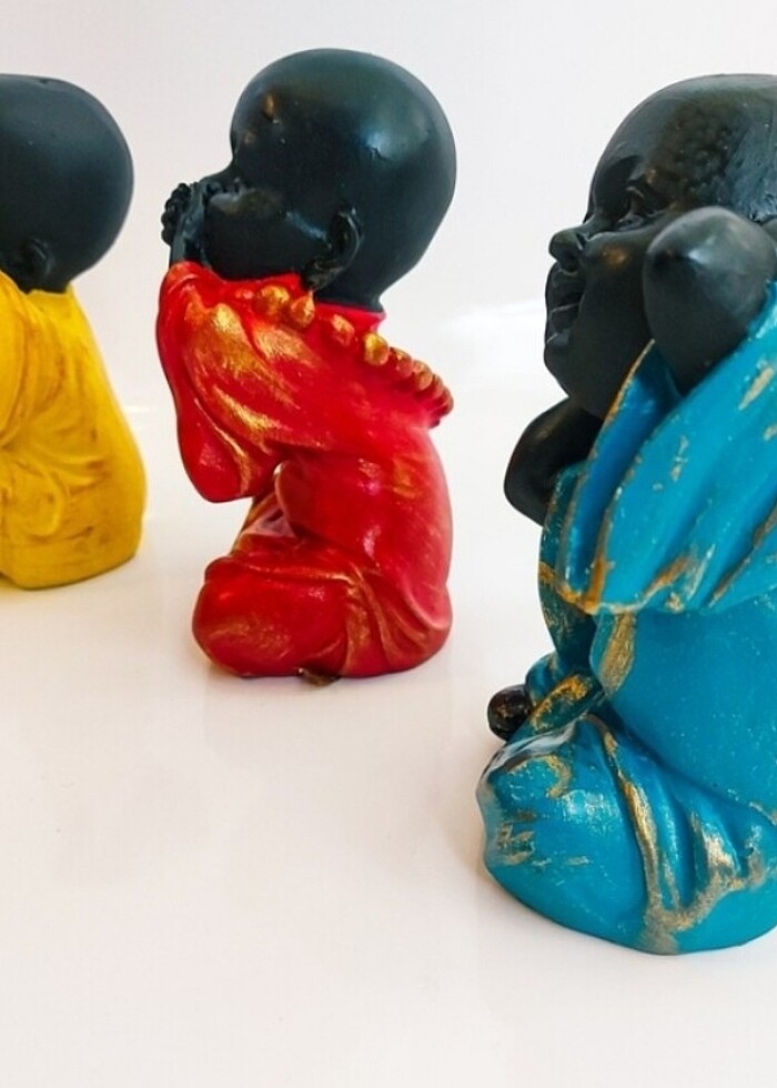 3lü buddha heykel meditasyon buddha - Görsel 2