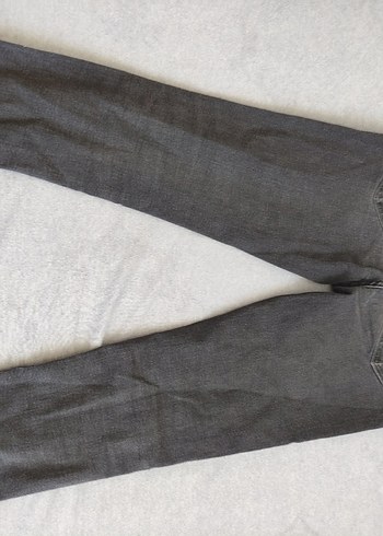 11-12 Yaş Beden gri Renk erkek çocuk Gri Elastik Denim Pantolon