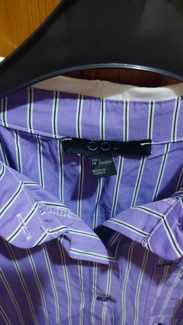 Uzun Kollu, büzgülü Mor Kadın Elbise - Görsel 3