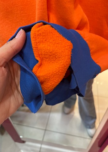 l Beden turuncu Renk Turuncu Baskılı Oversize Sweatshirt