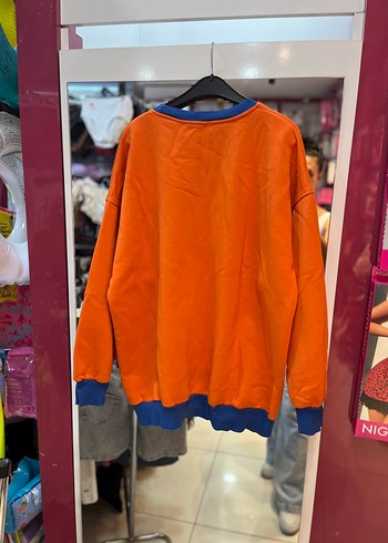 Diğer Turuncu Baskılı Oversize Sweatshirt