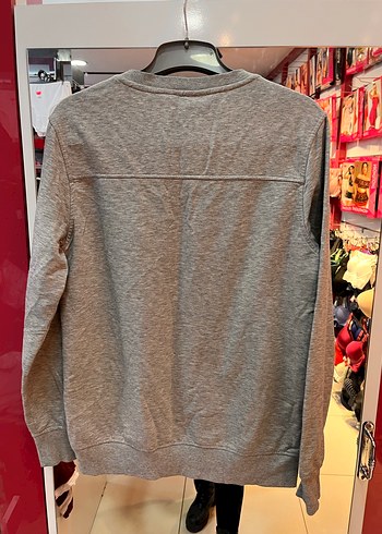 m Beden Gri Baskılı Kadın Sweatshirt