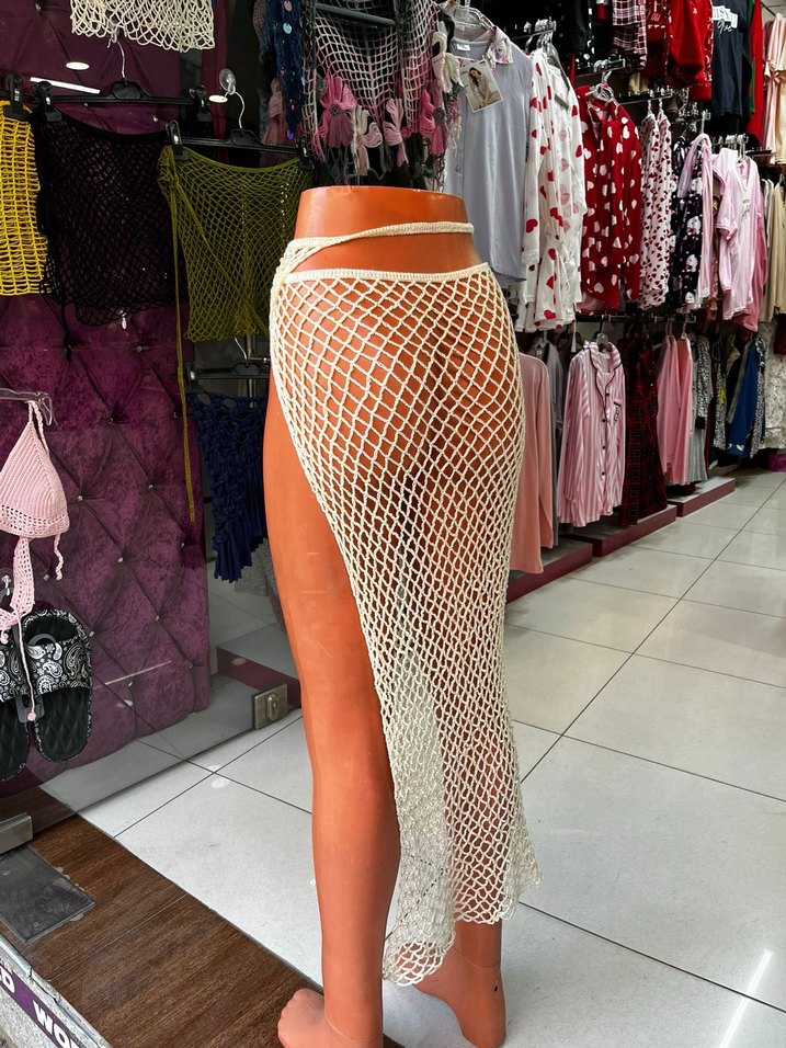 Krem  el örmesi Uzun Pareo - Görsel 5