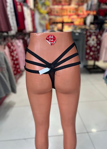 38 Beden Siyah Mini Dantel Kadın String