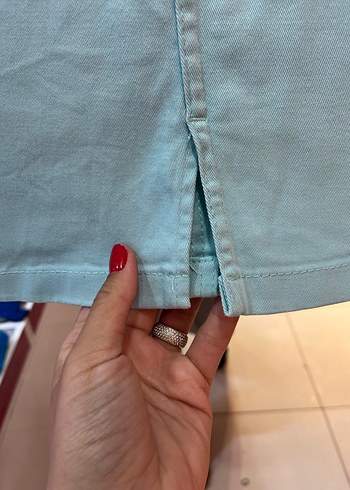 m Beden Turkuaz renk mini etek