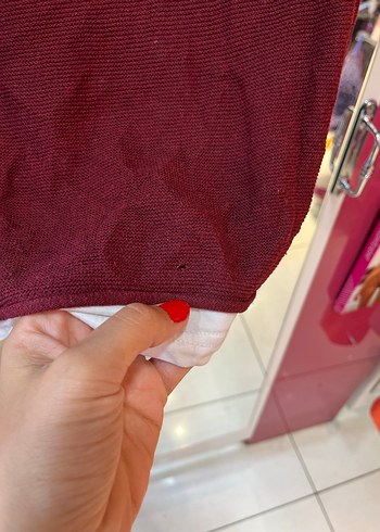 s Beden bordo Renk Bordo Kadın Örgü Yün Uzun Kollu Kazak