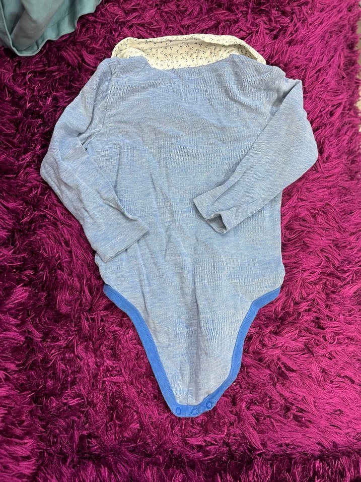 Düğmeli Yakalı Erkek Bebek Body 9/12 ay - Görsel 4