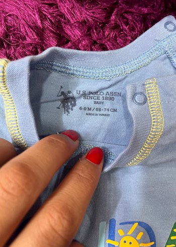 6/9 ay erkek Çocuk Mavi Kısa Kollu Baskılı Tişört - Görsel 2