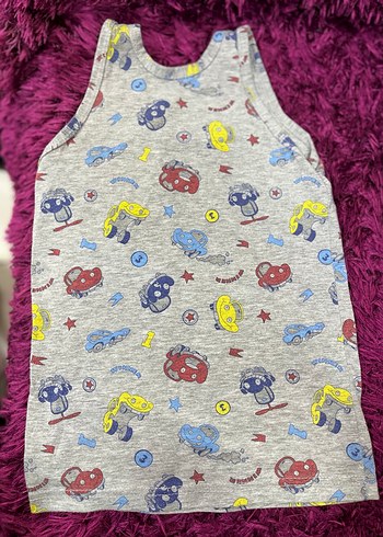 6 yaş Gri Desenli Çocuk Atlet - Görsel 3