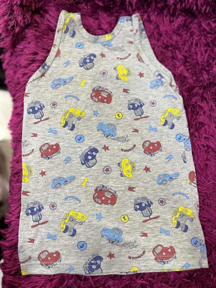 6 yaş Gri Desenli Çocuk Atlet - Görsel 3