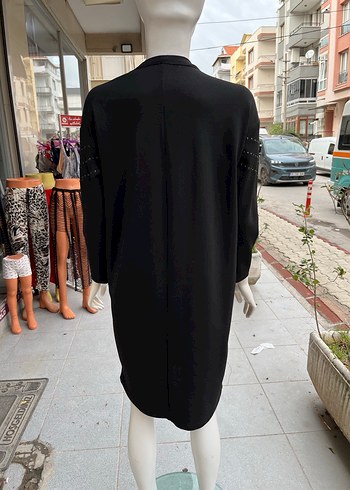44 Beden siyah Renk Siyah Uzun Kollu V Yakalı Kadın elbise