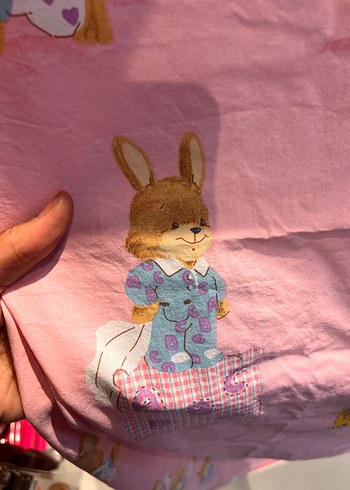 Pembe Baskılı bebek çarşafı - Görsel 2