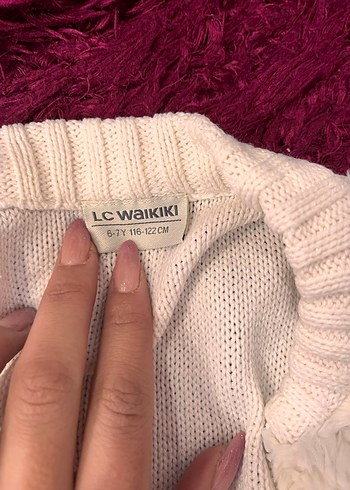 6/7Kız Çocuk Beyaz Kürklü Kolsuz Yelek - Görsel 4