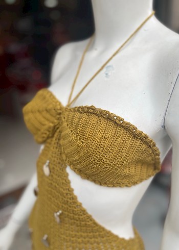 Örgü Mini pareo Elbise - Görsel 3