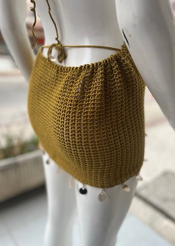 Örgü Mini pareo Elbise - Görsel 4