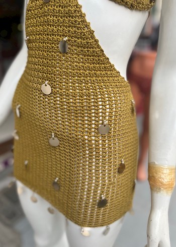 Örgü Mini pareo Elbise - Görsel 2