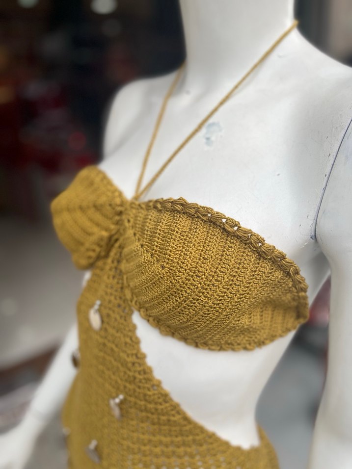 Örgü Mini pareo Elbise - Görsel 3