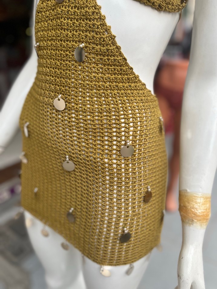 Örgü Mini pareo Elbise - Görsel 2