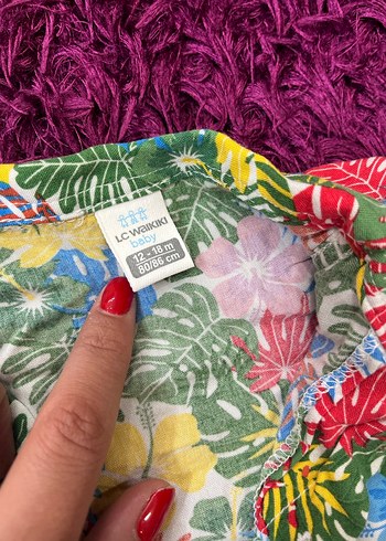 12/18 ay Renkli Bohem Kısa Kollu Gömlek - Görsel 2