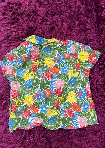 12/18 ay Renkli Bohem Kısa Kollu Gömlek - Görsel 3