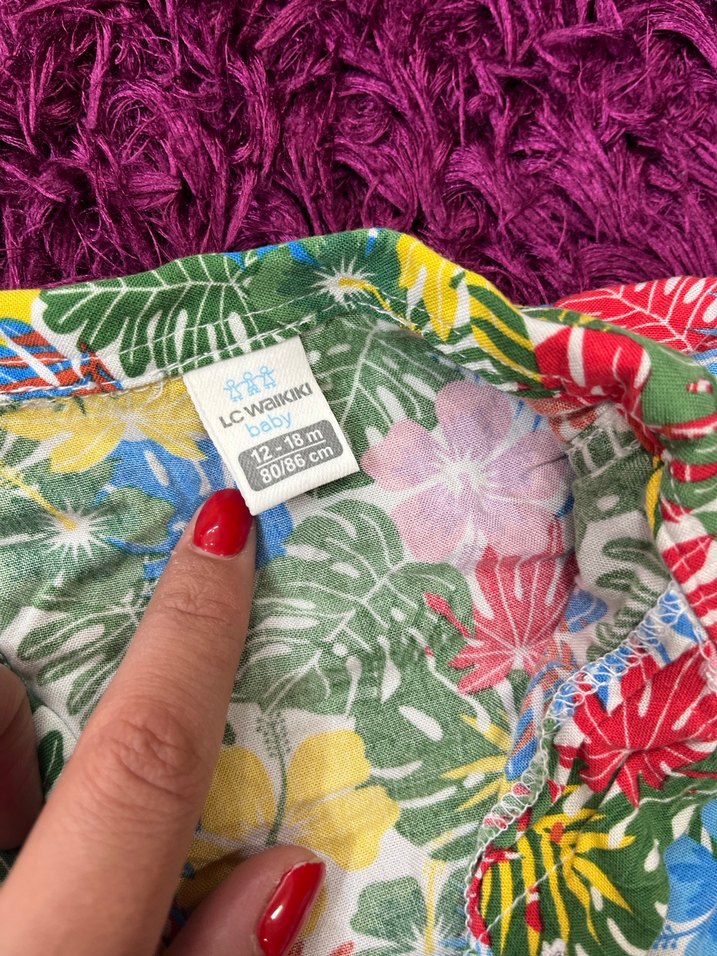 12/18 ay Renkli Bohem Kısa Kollu Gömlek - Görsel 2