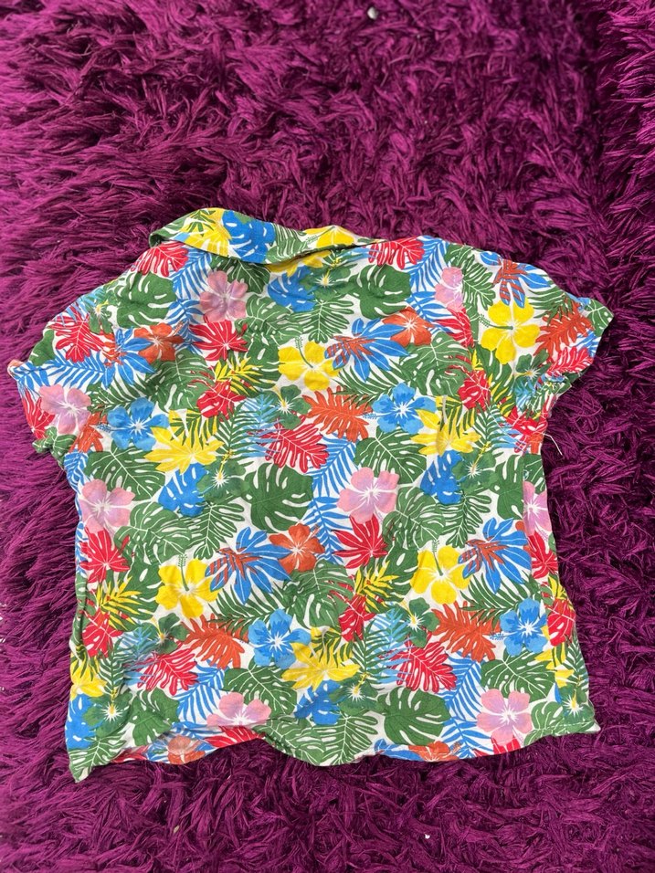 12/18 ay Renkli Bohem Kısa Kollu Gömlek - Görsel 3