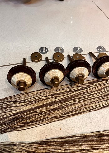 Bohem Tarzı Nakışlı Bej Perde Bağlama İpi - Görsel 3