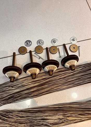 Bohem Tarzı Nakışlı Bej Perde Bağlama İpi - Görsel 4