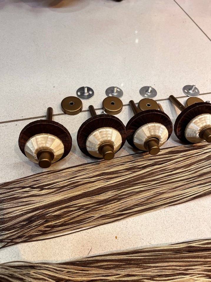 Bohem Tarzı Nakışlı Bej Perde Bağlama İpi - Görsel 3