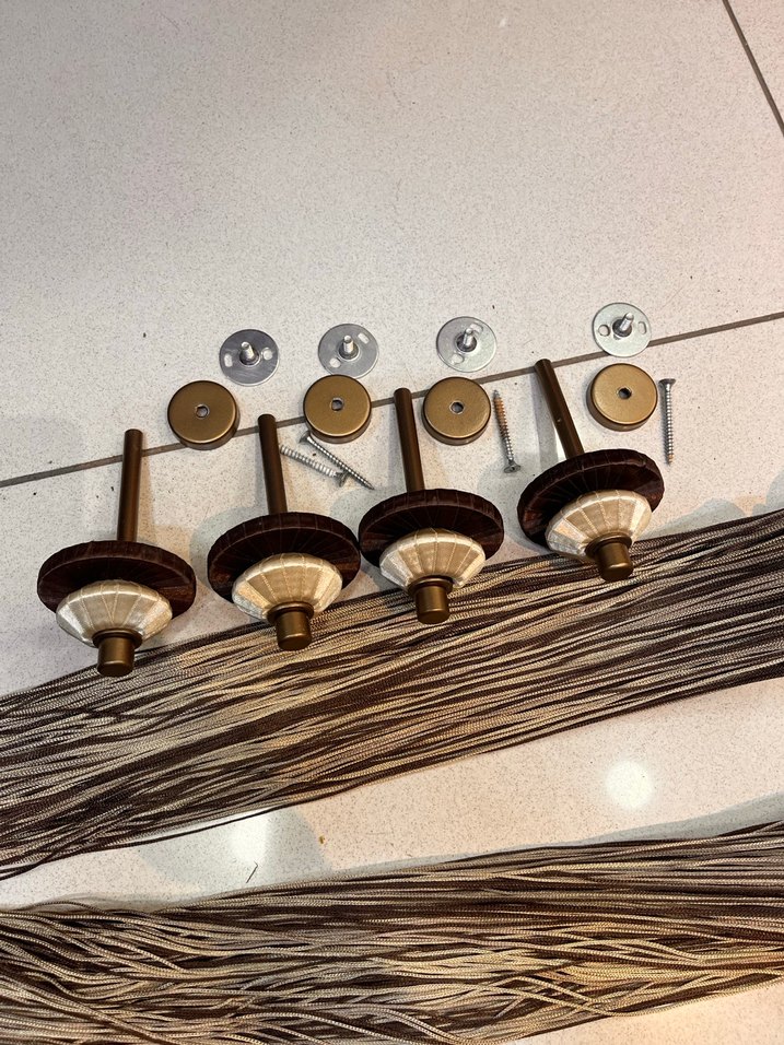 Bohem Tarzı Nakışlı Bej Perde Bağlama İpi - Görsel 4