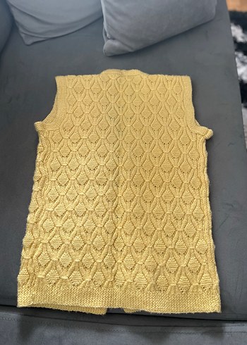 Sarı Örgü Kız çocuk yelek - Görsel 3