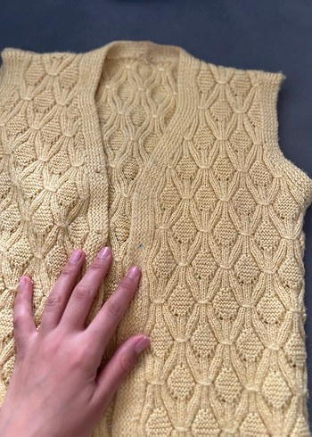 Sarı Örgü Kız çocuk yelek - Görsel 2