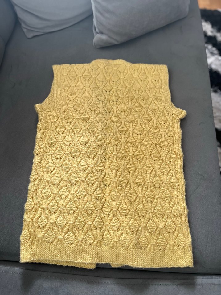 Sarı Örgü Kız çocuk yelek - Görsel 3