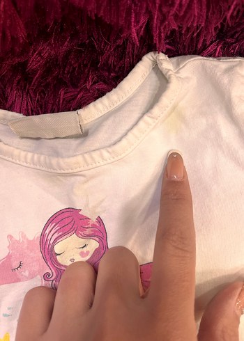 3/4 yaş Kız Çocuk Deniz Kızı Baskılı Tişört - Görsel 2