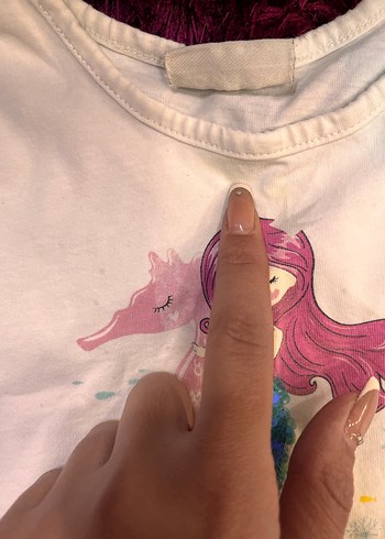 3/4 yaş Kız Çocuk Deniz Kızı Baskılı Tişört - Görsel 3