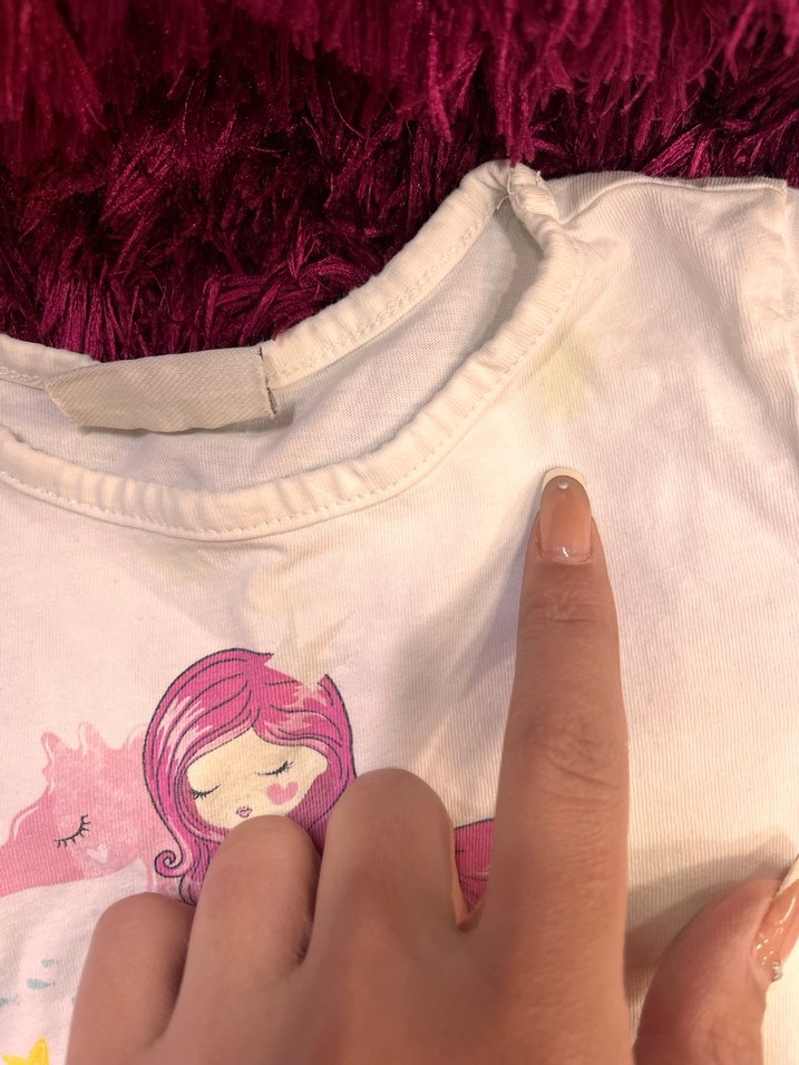 3/4 yaş Kız Çocuk Deniz Kızı Baskılı Tişört - Görsel 2