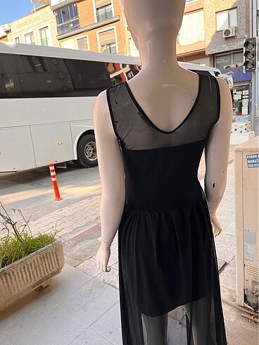 TÜL DETAYLI ELBİSE - Görsel 5