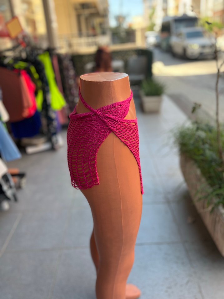 Pembe Mini Dantel Detaylı Pareo - Görsel 2