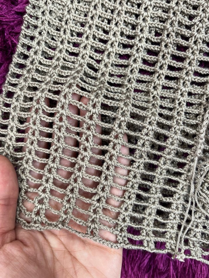 Bej Gri Örgü Mini pareo el örmesi - Görsel 5