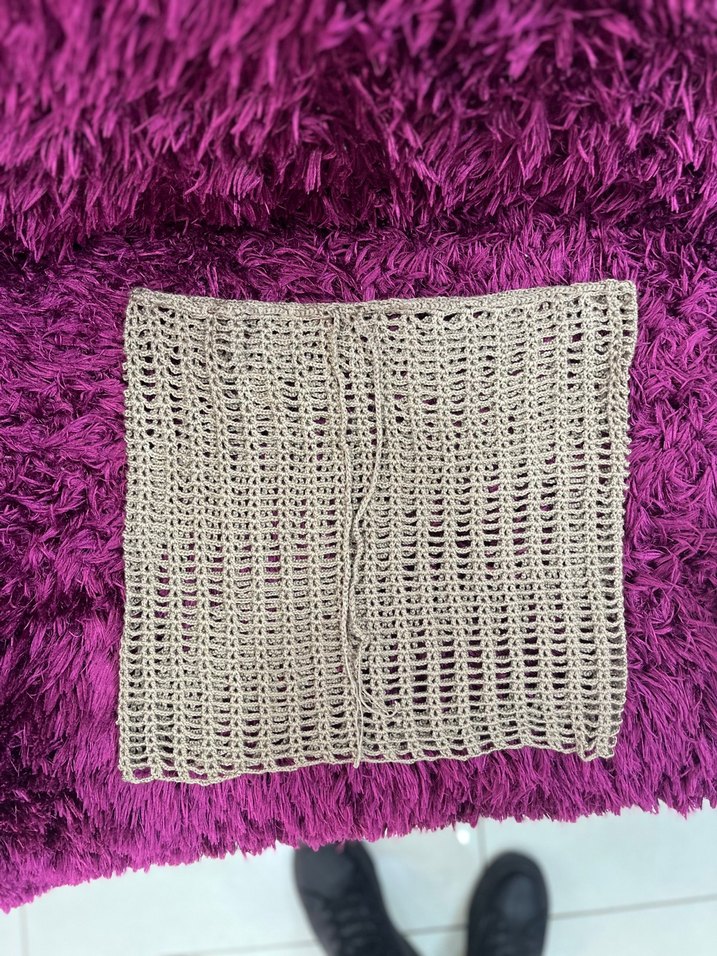 Bej Gri Örgü Mini pareo el örmesi - Görsel 4