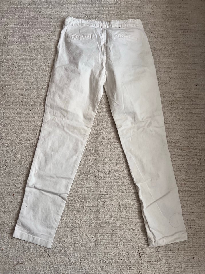 Beyaz Kadın Keten Kumaş Pantolon - Görsel 2