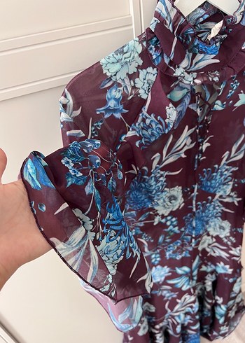 Bohem  Çiçekli Uzun Elbise - Görsel 4