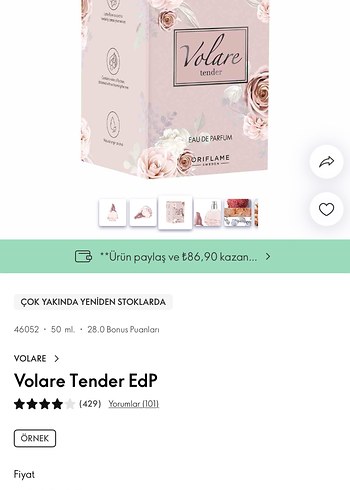 Volare Tender Oriflame Kadın Parfümü - Görsel 2