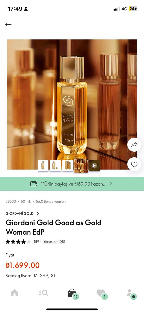 Oriflame Good as Gold Kadın Parfüm 50 ml - Görsel 2