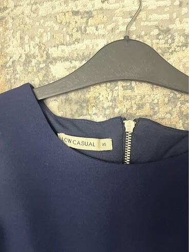 LC Waikiki Lcw Casual Lacivert Düz Elbise