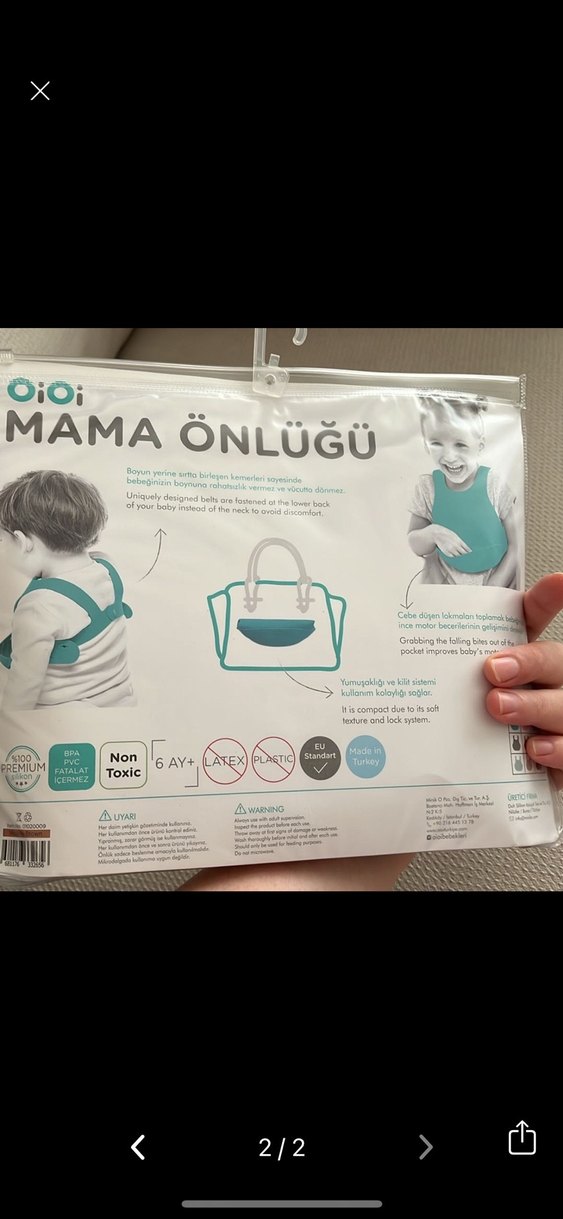 Kahverengi Desenli Bebek Mama Önlüğü - Görsel 2