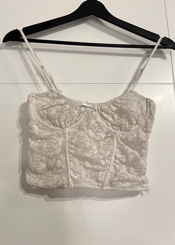 Zara Dantel İşlemeli İnce Askılı Mini Büstiyer