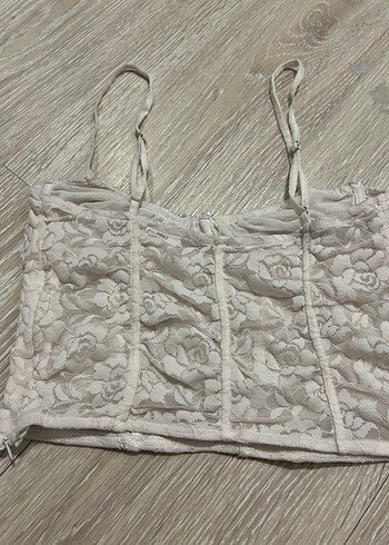 s Beden Dantel İşlemeli İnce Askılı Mini Büstiyer
