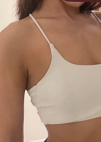 Beyaz İnce Askılı Kadın atlet - Görsel 4